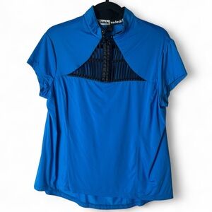 Jamie Sadock - Women’s Vintage 1/4 Zip Golf Polo Shirt Top Blue Black 90s - Sz L